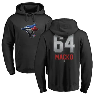 Men's Adam Macko Toronto Blue Jays Black Midnight Mascot Pullover Hoodie -