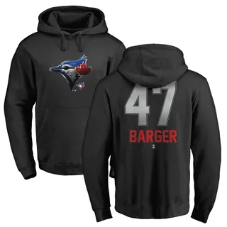 Men's Addison Barger Toronto Blue Jays Black Midnight Mascot Pullover Hoodie -