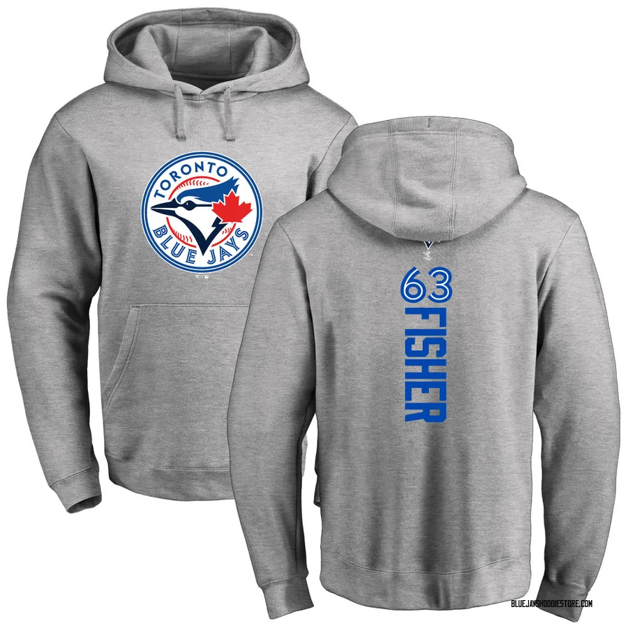 Men's Braydon Fisher Toronto Blue Jays Ash Backer Pullover Hoodie