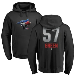 Men's Chad Green Toronto Blue Jays Black Midnight Mascot Pullover Hoodie -