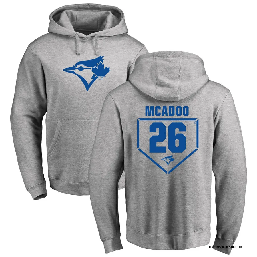 Men's Charles McAdoo Toronto Blue Jays Gray RBI Pullover Hoodie - Heathered