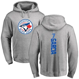 Men's Damaso Garcia Toronto Blue Jays Ash Backer Pullover Hoodie