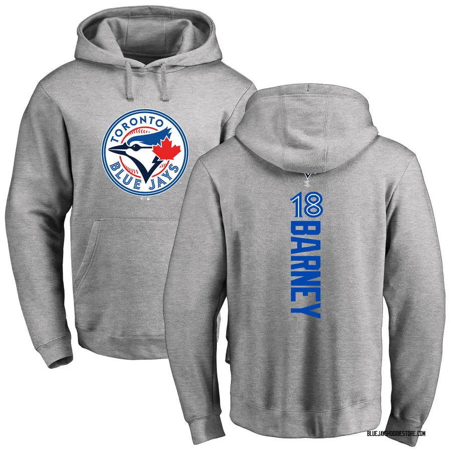 Men's Darwin Barney Toronto Blue Jays Ash Backer Pullover Hoodie