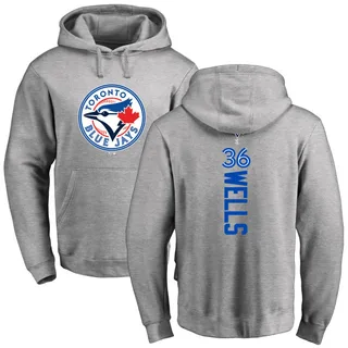 Men's David Wells Toronto Blue Jays Ash Backer Pullover Hoodie