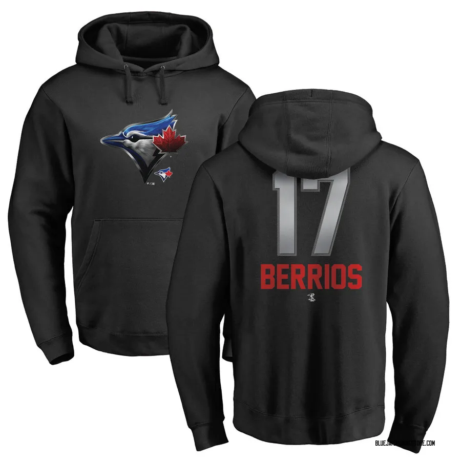 Men's Jose Berrios Toronto Blue Jays Black Midnight Mascot Pullover Hoodie -