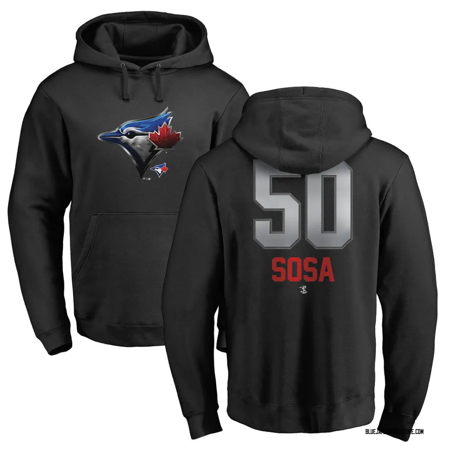Men's Lenyn Sosa Toronto Blue Jays Black Midnight Mascot Pullover Hoodie -