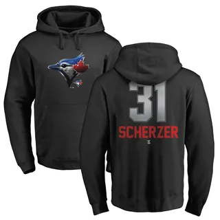 Men's Max Scherzer Toronto Blue Jays Black Midnight Mascot Pullover Hoodie -