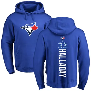 Men's Roy Halladay Toronto Blue Jays Royal Backer Pullover Hoodie