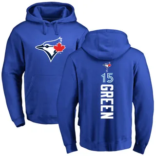 Men's Shawn Green Toronto Blue Jays Green Royal Backer Pullover Hoodie