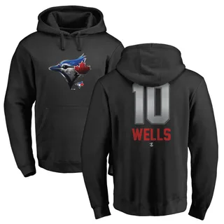Men's Vernon Wells Toronto Blue Jays Black Midnight Mascot Pullover Hoodie -