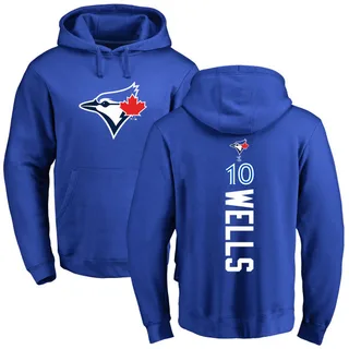 Men's Vernon Wells Toronto Blue Jays Royal Backer Pullover Hoodie