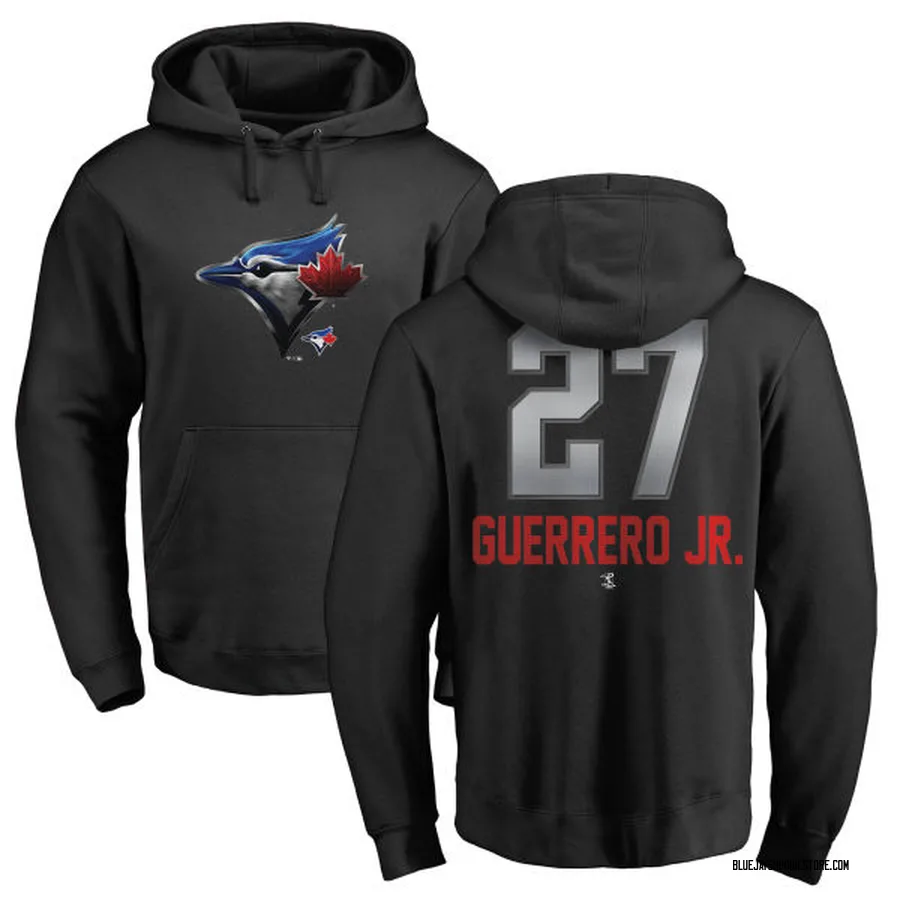 Men's Vladimir Guerrero Jr. Toronto Blue Jays Black Midnight Mascot Pullover Hoodie -