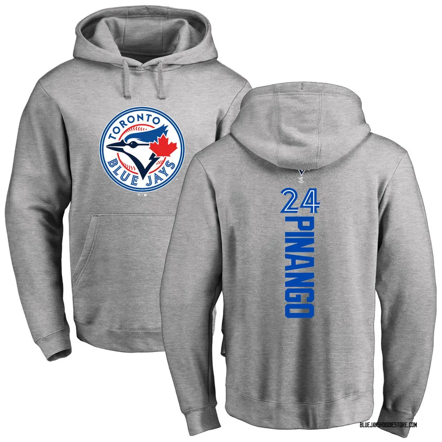 Men's Yohendrick Pinango Toronto Blue Jays Ash Backer Pullover Hoodie