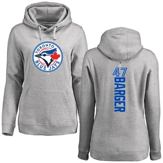 Women's Addison Barger Toronto Blue Jays Ash Backer Pullover Hoodie