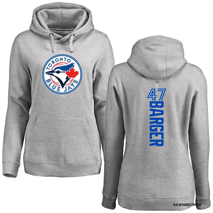 Women's Addison Barger Toronto Blue Jays Ash Backer Pullover Hoodie