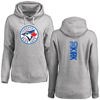 Women's Alejandro Kirk Toronto Blue Jays Ash Backer Pullover Hoodie
