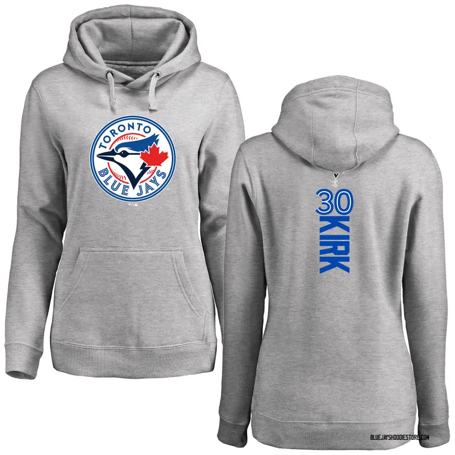Women's Alejandro Kirk Toronto Blue Jays Ash Backer Pullover Hoodie