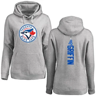 Women's Alfredo Griffin Toronto Blue Jays Ash Backer Pullover Hoodie