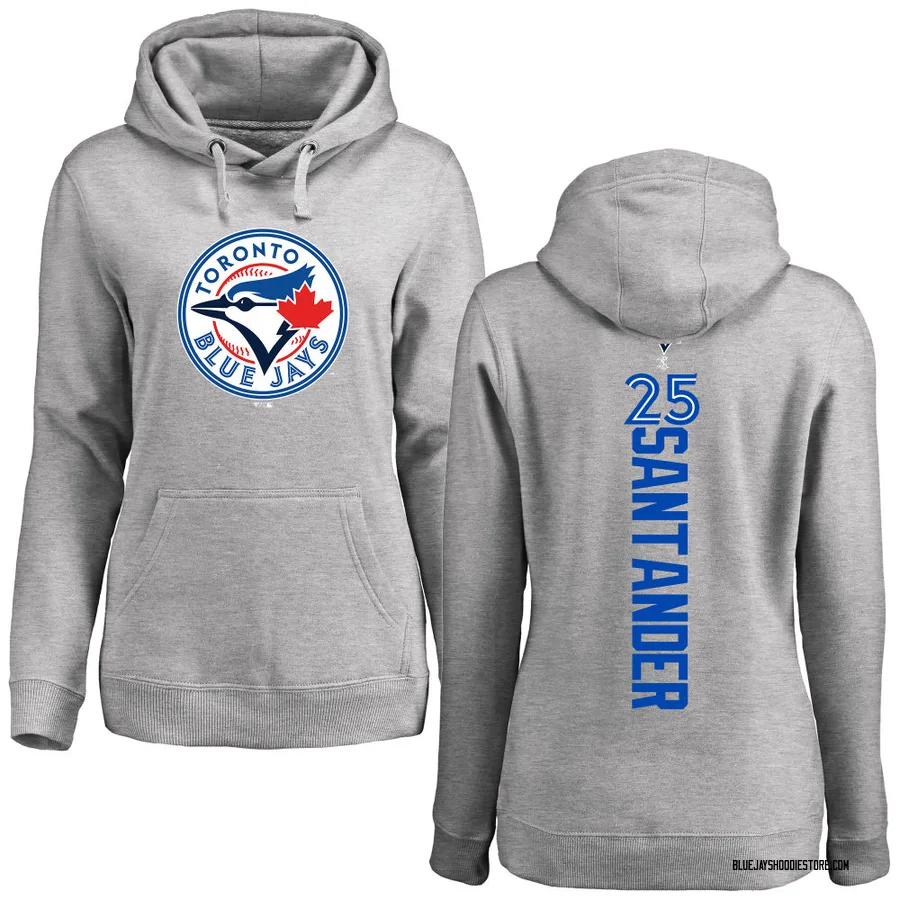 Women's Anthony Santander Toronto Blue Jays Ash Backer Pullover Hoodie