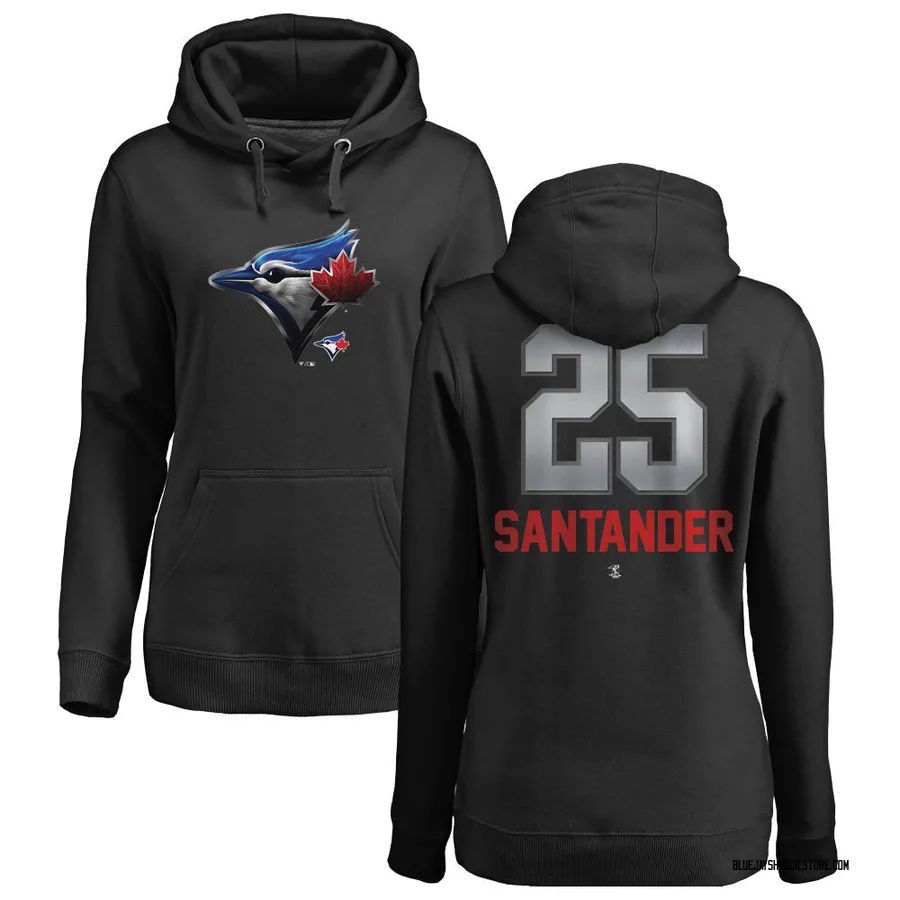 Women's Anthony Santander Toronto Blue Jays Black Midnight Mascot Pullover Hoodie -