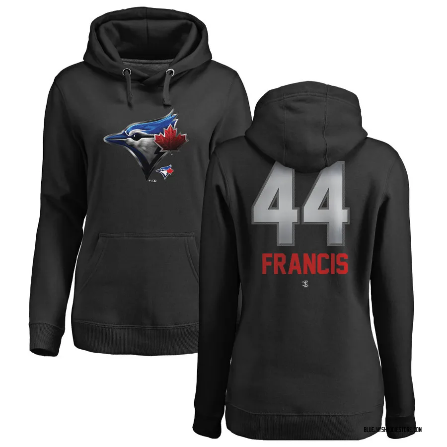 Women's Bowden Francis Toronto Blue Jays Black Midnight Mascot Pullover Hoodie -