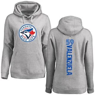 Women's Brandon Valenzuela Toronto Blue Jays Ash Backer Pullover Hoodie