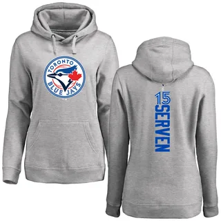 Women's Brian Serven Toronto Blue Jays Ash Backer Pullover Hoodie
