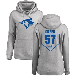 Women's Chad Green Toronto Blue Jays Gray RBI Pullover Hoodie - Heathered