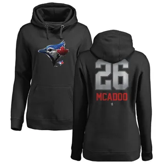 Women's Charles McAdoo Toronto Blue Jays Black Midnight Mascot Pullover Hoodie -