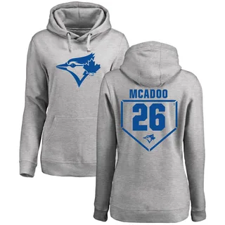Women's Charles McAdoo Toronto Blue Jays Gray RBI Pullover Hoodie - Heathered