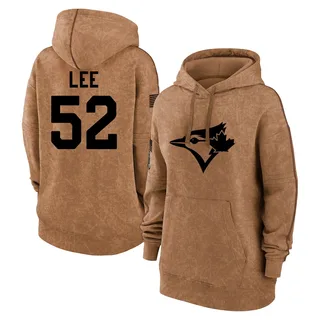 Women's Chase Lee Toronto Blue Jays Brown 2023 Salute to Service Pullover Hoodie