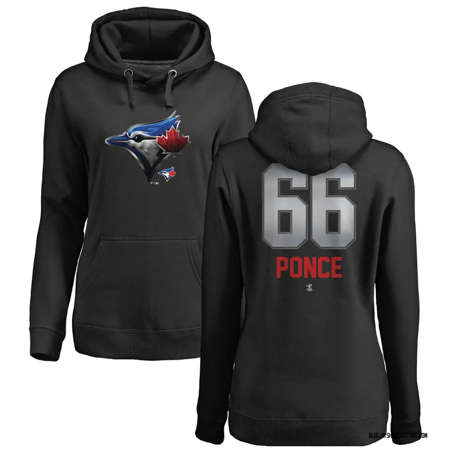 Women's Cody Ponce Toronto Blue Jays Black Midnight Mascot Pullover Hoodie -