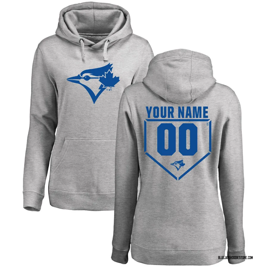 Women's Custom Toronto Blue Jays Gray Custom RBI Pullover Hoodie - Heathered