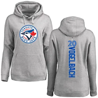 Women's Daniel Vogelbach Toronto Blue Jays Ash Backer Pullover Hoodie
