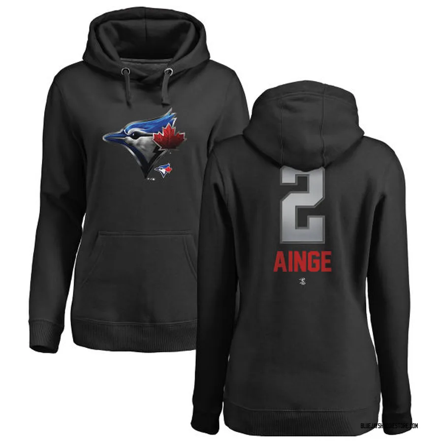 Women's Danny Ainge Toronto Blue Jays Black Midnight Mascot Pullover Hoodie -