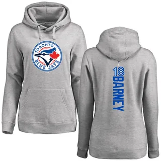 Women's Darwin Barney Toronto Blue Jays Ash Backer Pullover Hoodie