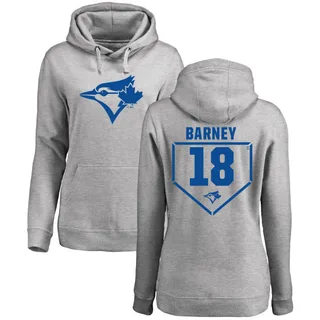 Women's Darwin Barney Toronto Blue Jays Gray RBI Pullover Hoodie - Heathered
