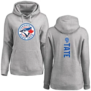 Women's Dillon Tate Toronto Blue Jays Ash Backer Pullover Hoodie