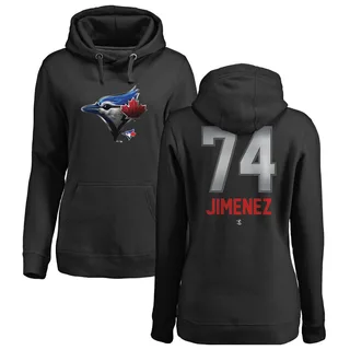 Women's Eloy Jimenez Toronto Blue Jays Black Midnight Mascot Pullover Hoodie -