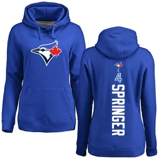 Women's George Springer Toronto Blue Jays Royal Backer Pullover Hoodie