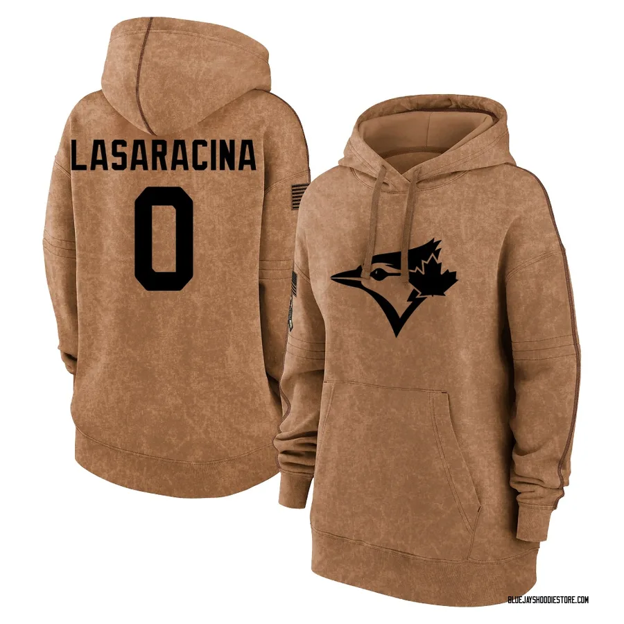 Women's Giaconino Lasaracina Toronto Blue Jays Brown 2023 Salute to Service Pullover Hoodie