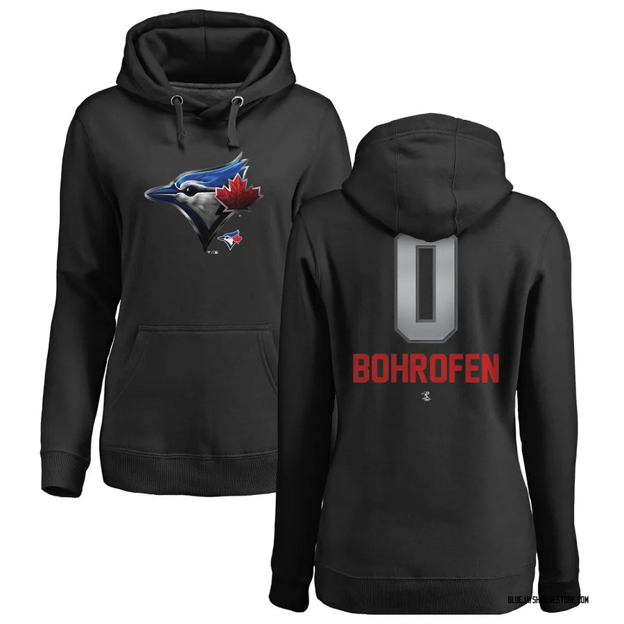 Women's Jace Bohrofen Toronto Blue Jays Black Midnight Mascot Pullover Hoodie -