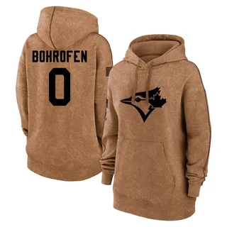 Women's Jace Bohrofen Toronto Blue Jays Brown 2023 Salute to Service Pullover Hoodie