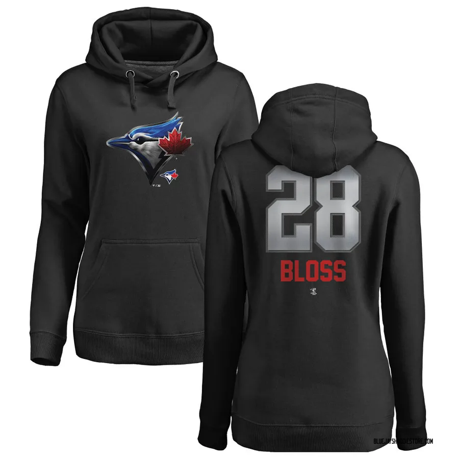 Women's Jake Bloss Toronto Blue Jays Black Midnight Mascot Pullover Hoodie -