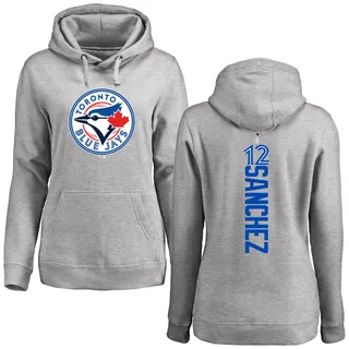 Women's Jesus Sanchez Toronto Blue Jays Ash Backer Pullover Hoodie