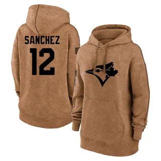 Women's Jesus Sanchez Toronto Blue Jays Brown 2023 Salute to Service Pullover Hoodie