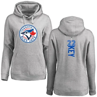 Women's Jimmy Key Toronto Blue Jays Ash Backer Pullover Hoodie