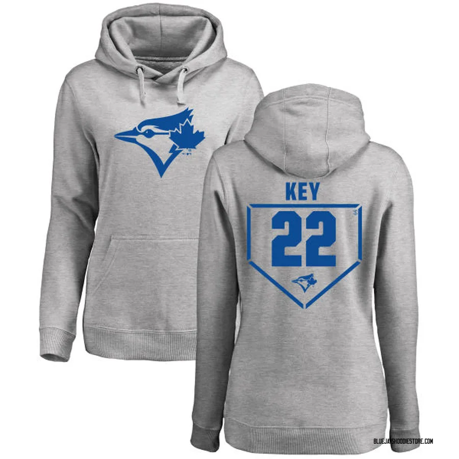 Women's Jimmy Key Toronto Blue Jays Gray RBI Pullover Hoodie - Heathered