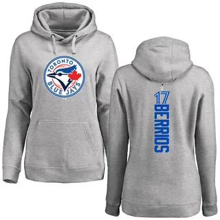 Women's Jose Berrios Toronto Blue Jays Ash Backer Pullover Hoodie