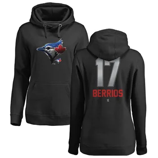 Women's Jose Berrios Toronto Blue Jays Black Midnight Mascot Pullover Hoodie -